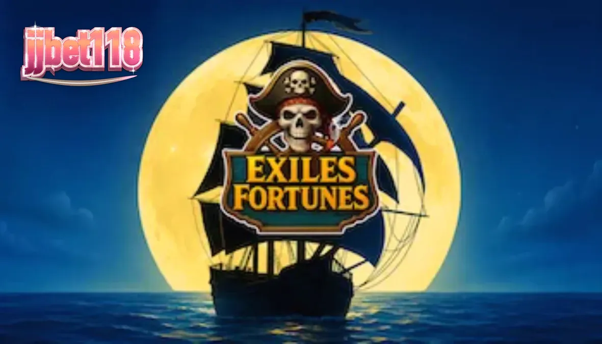 Tampilan visual slot Exiles Fortunes dengan tema bajak laut dan gulungan 3x3