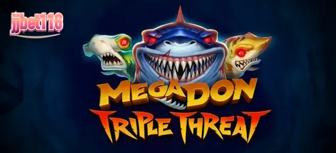 Tampilan visual slot Mega Don Triple Threat dengan tema hiu predator